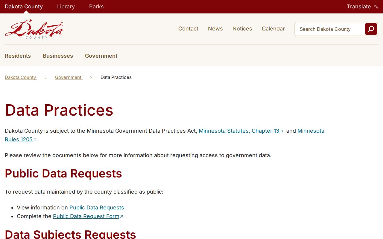 Minnesota warrant-record public-data request instructions